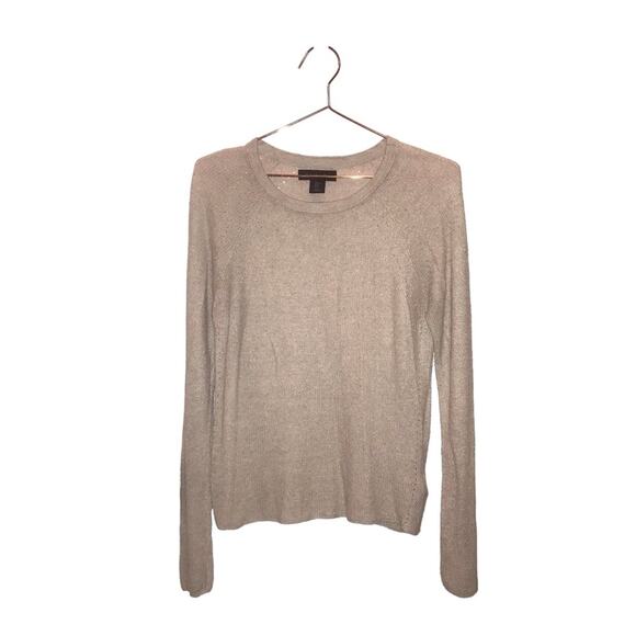Tahari Linen Blend Top - Neutral, Size Small - Picture 1 of 4